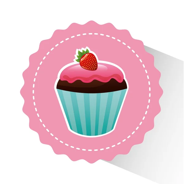 Design delicioso cupcake — Vetor de Stock