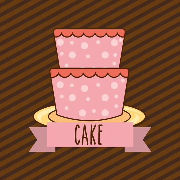 Вкусный дизайн торта — стоковый вектор