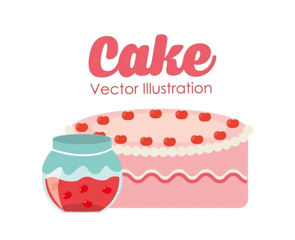 Delicioso diseño de pastel — Vector de stock