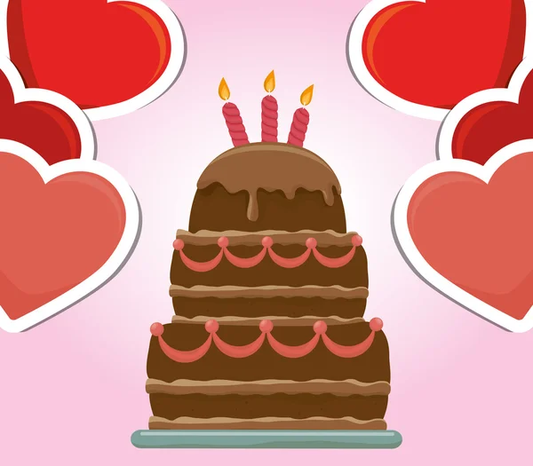 Happy birthday cake — Stock Vector