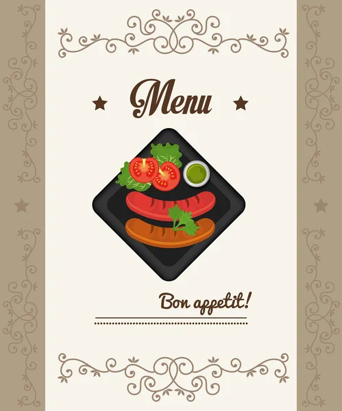 Gastronomy and restaurant menu — Stock Vector