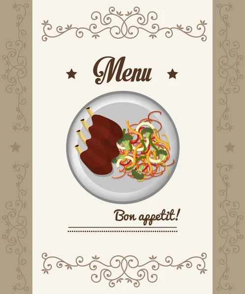 Gastronomy and restaurant menu — Stock Vector