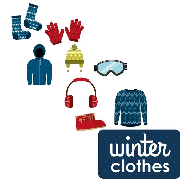 Desain pakaian musim dingin - Stok Vektor