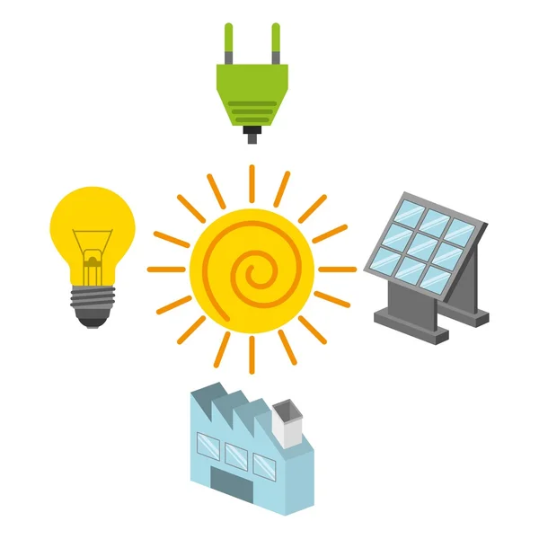 Progettazione energia solare — Vettoriale Stock