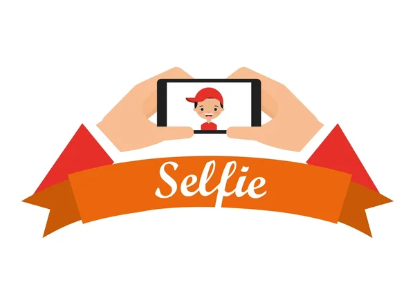 Selfie コンセプト デザイン — ストックベクタ