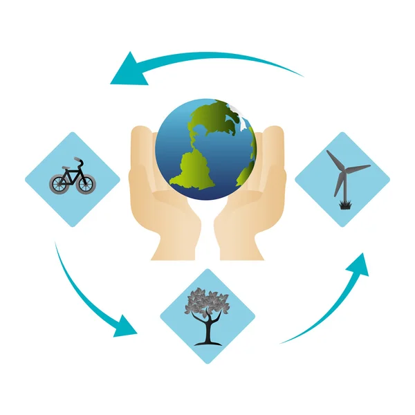 Groene energie en ecologie — Stockvector