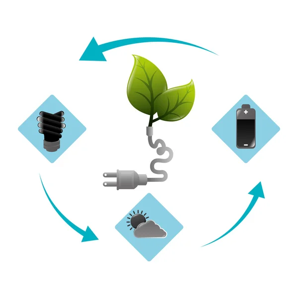 Vihreä energia ja ekologia — vektorikuva