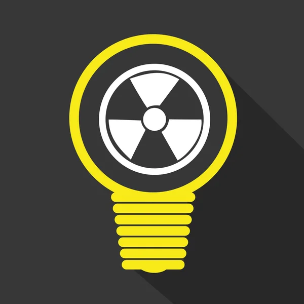 Nucleaire sign op het pictogram van de lamp — Stockvector