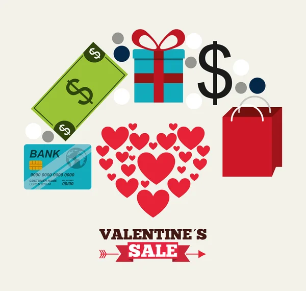 Valentines venta diseño — Vector de stock