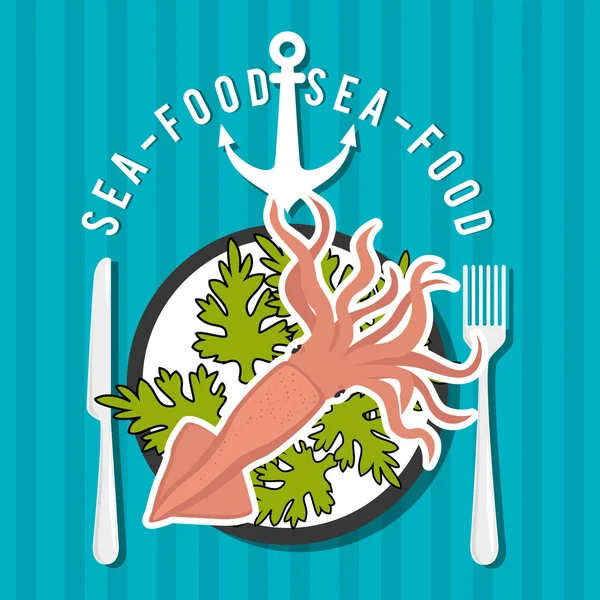 Sea food gastronomy — Stock Vector