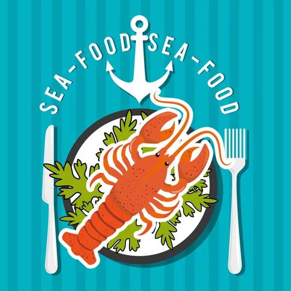 Gastronomía de mariscos — Vector de stock