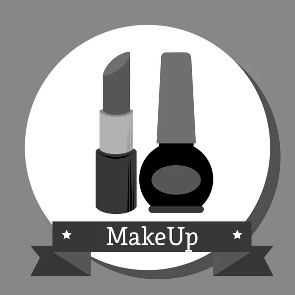 Maquilhagem e cosméticos de mulher —  Vetores de Stock
