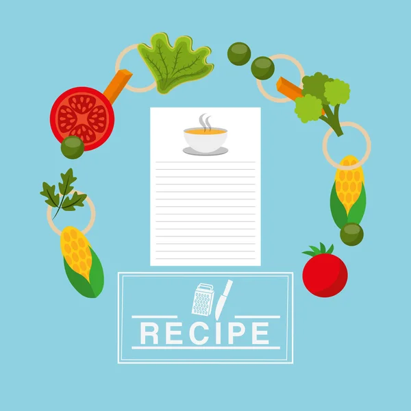 Cucina ricetta design — Vettoriale Stock