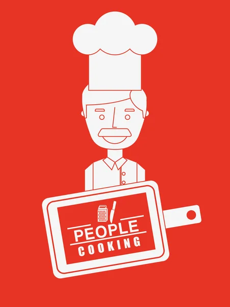 Gente cocina diseño — Vector de stock