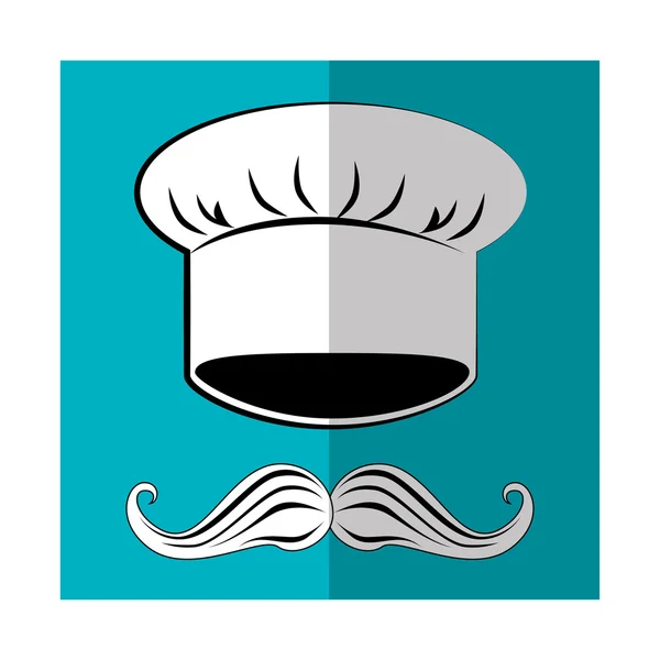 Chef cap and mustache — Stock Vector
