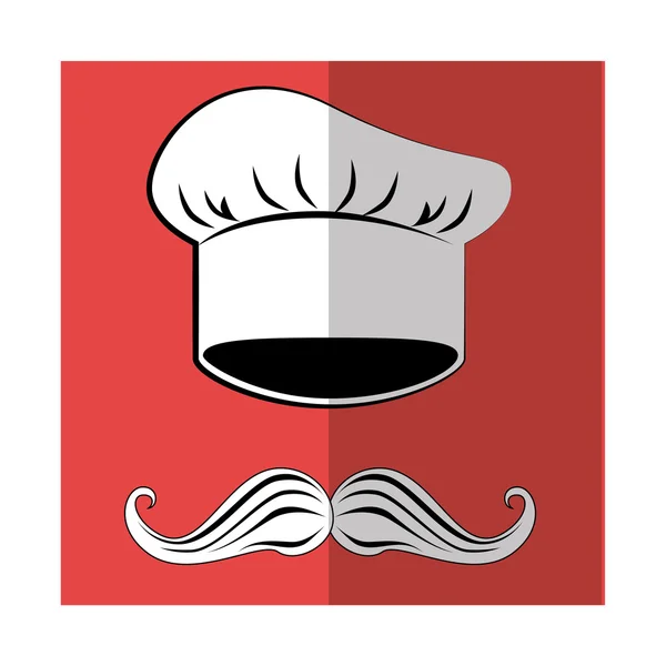 Chef cap and mustache — Stock Vector