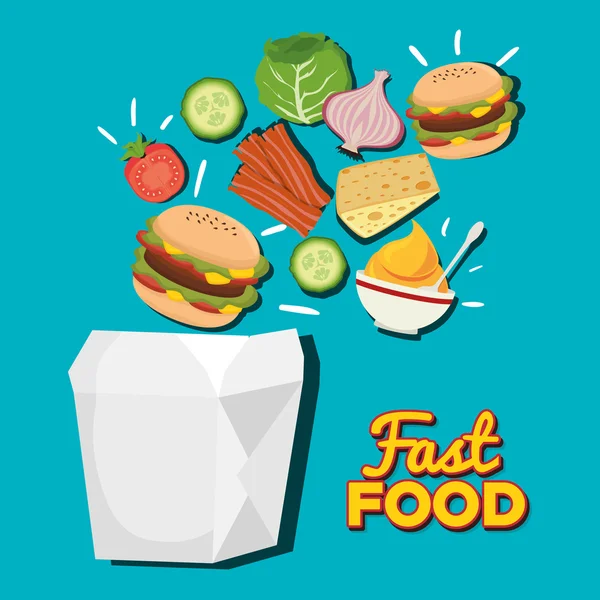 Delicioso fast food —  Vetores de Stock