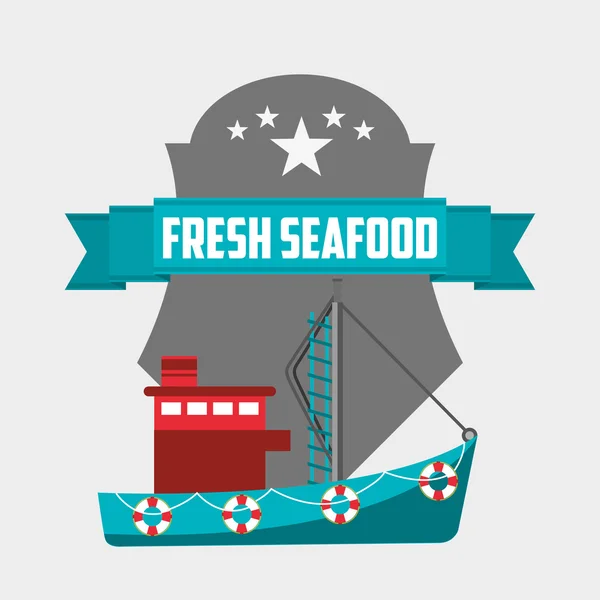 Deniz gıda tasarım — Stok Vektör