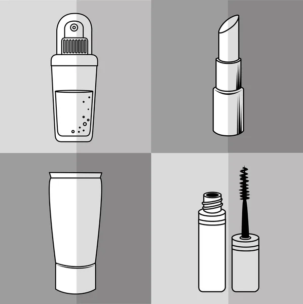 Maquillage et cosmétiques pour femmes — Image vectorielle