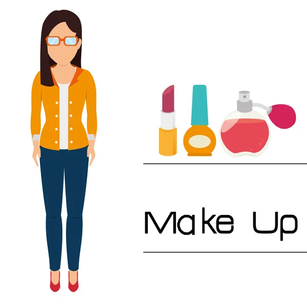 Makijaż i damskie kosmetyki — Wektor stockowy