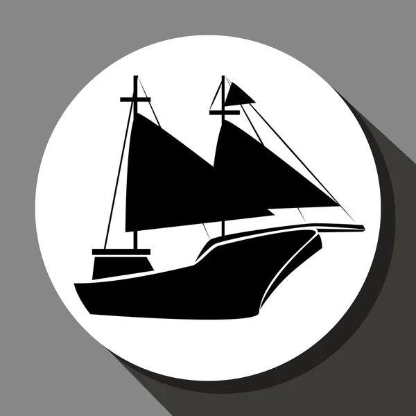 Antikes Segelboot — Stockvektor