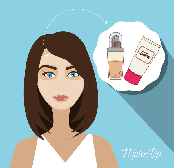 Maquillaje y cosméticos para mujer — Vector de stock