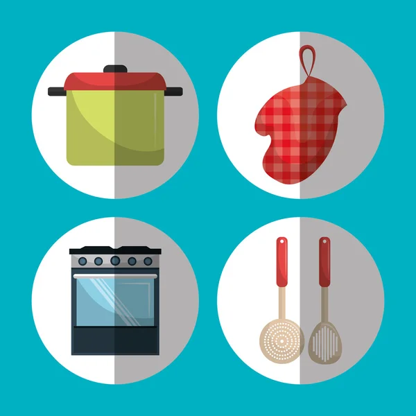 Mutfak gereçleri ve dishware — Stok Vektör