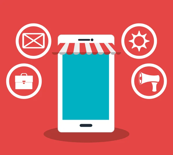 Digitale marketing en e-commerce — Stockvector