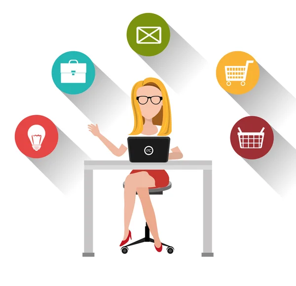 Digitale marketing en e-commerce — Stockvector