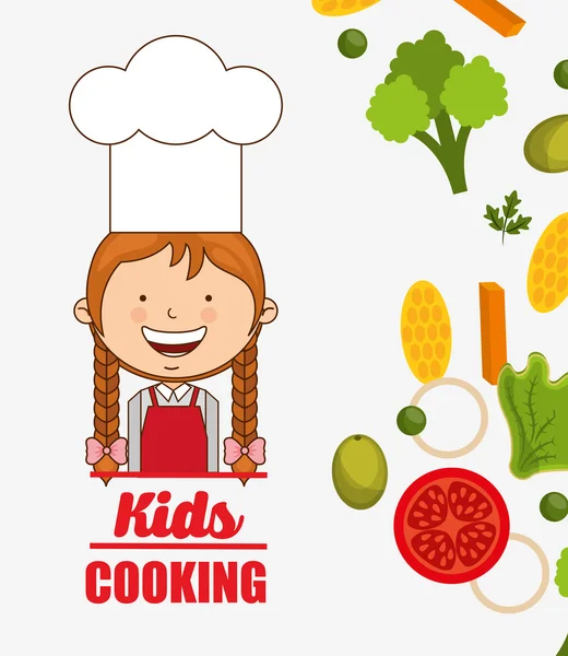 Kinderen koken ontwerp — Stockvector