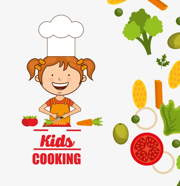 Enfants cuisine design — Image vectorielle