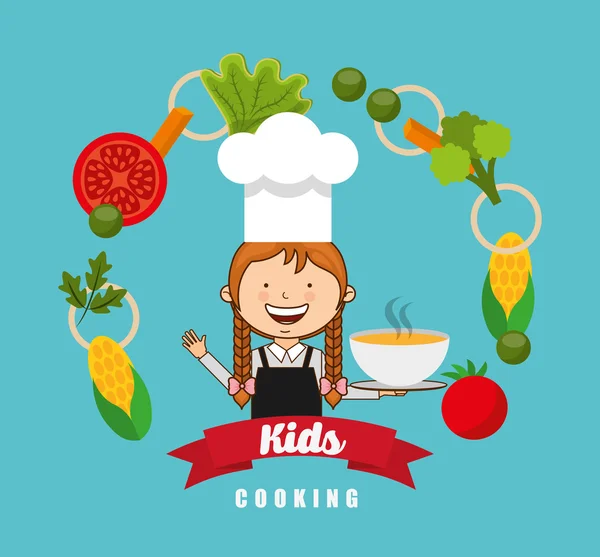 Enfants cuisine design — Image vectorielle