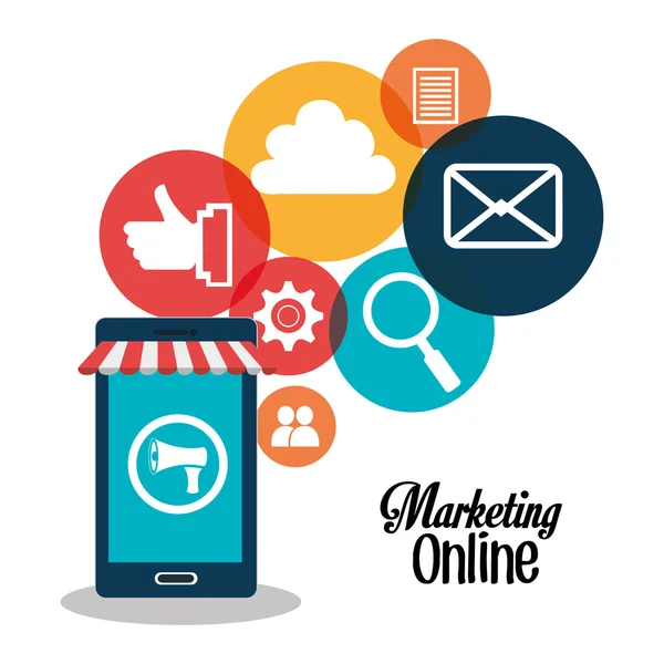 Digitale marketing en e-commerce — Stockvector