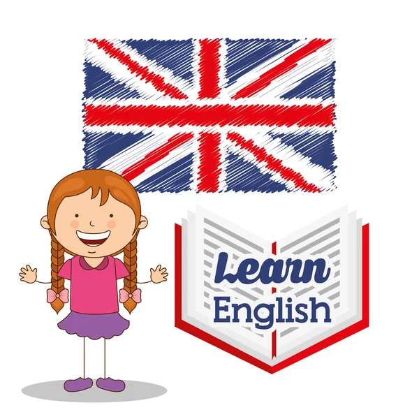 Learn english design — Stock Vector