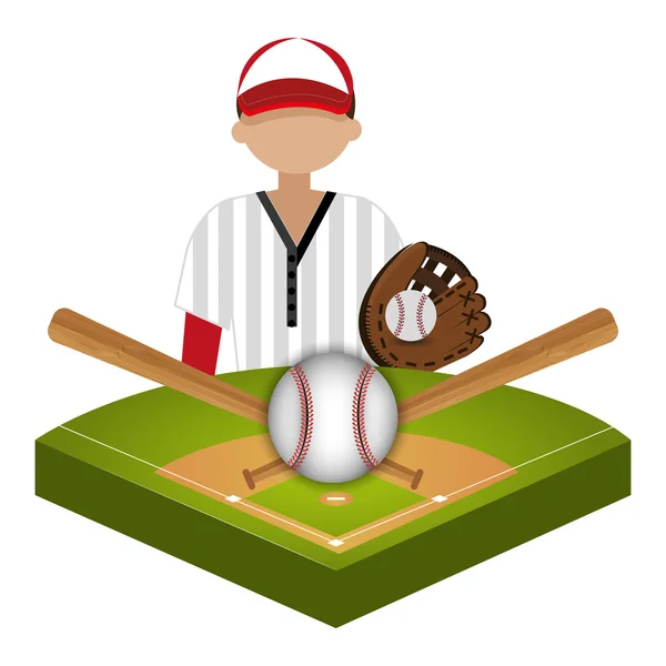 Baseball sport gam — Stock Vector