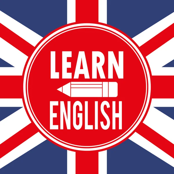 Aprender inglês design — Vetor de Stock