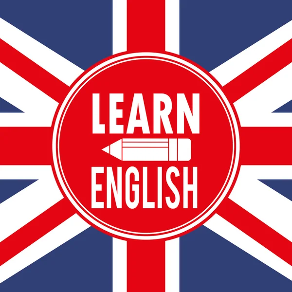 Aprender inglês design — Vetor de Stock