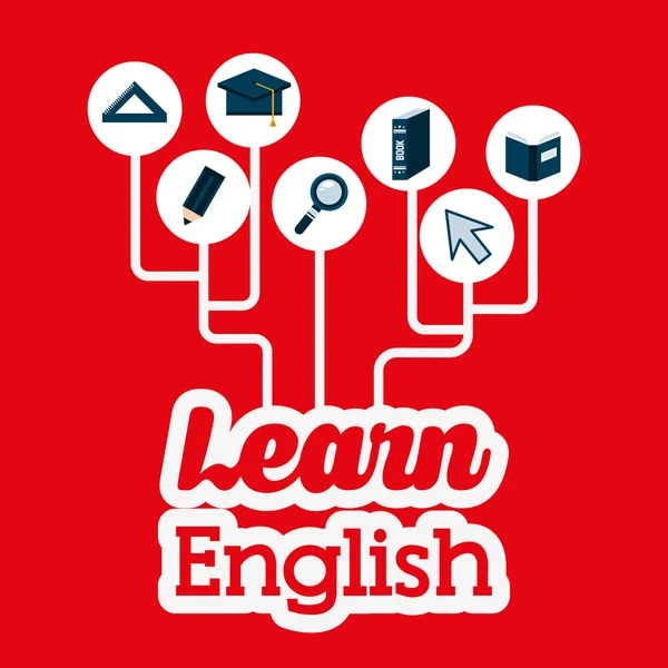 Learn english design — Stock Vector