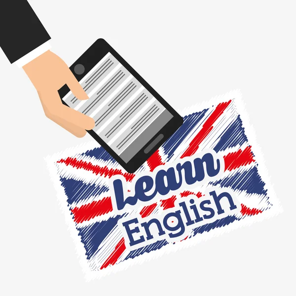 Aprender inglês design — Vetor de Stock