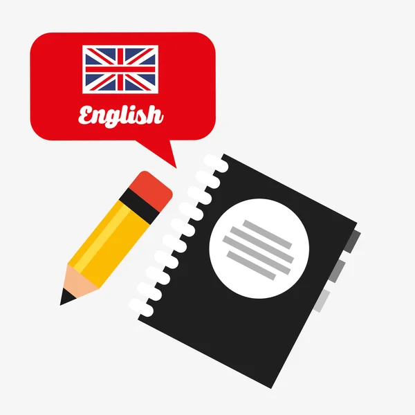 İngiliz tasarım öğrenmek — Stok Vektör