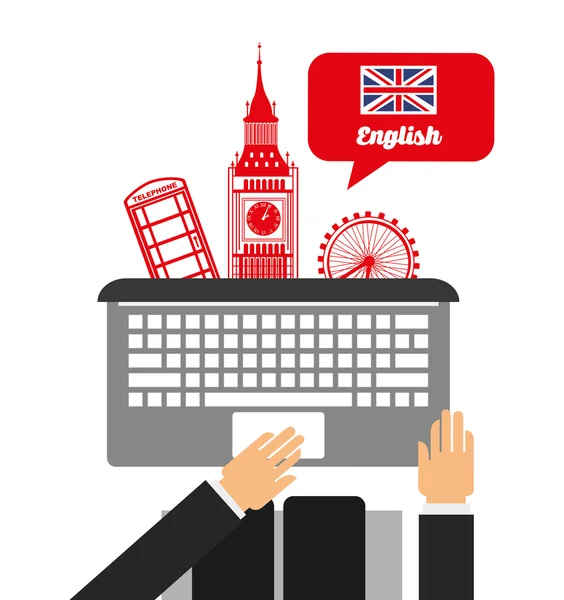 Aprender inglês design —  Vetores de Stock