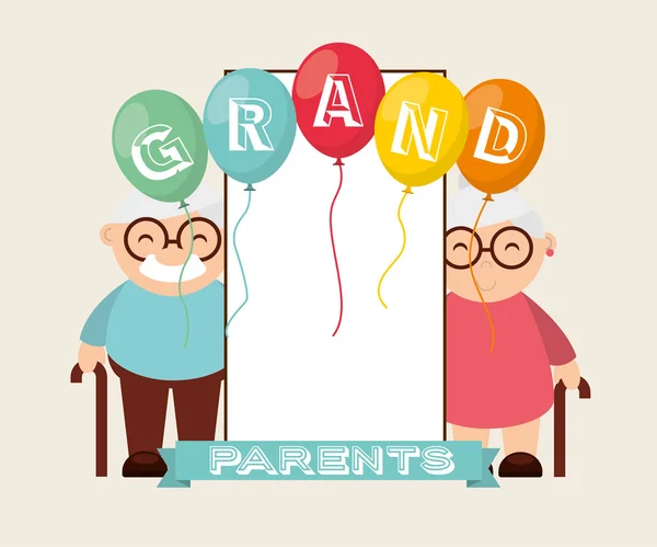 Far-och morföräldrar konceptdesign — Stock vektor