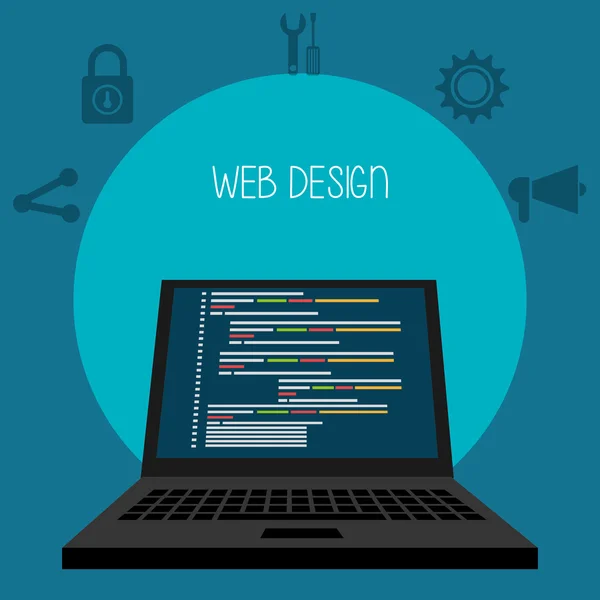 Alojamiento y diseño web — Vector de stock