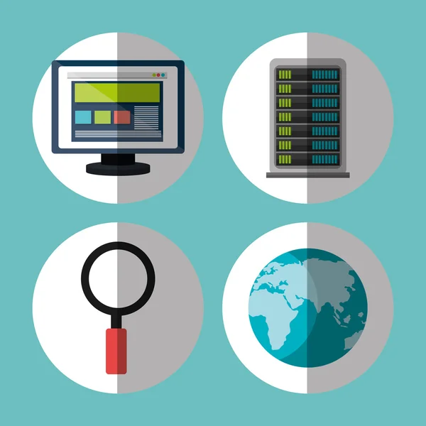 웹 호스팅 및 디자인 — 스톡 벡터