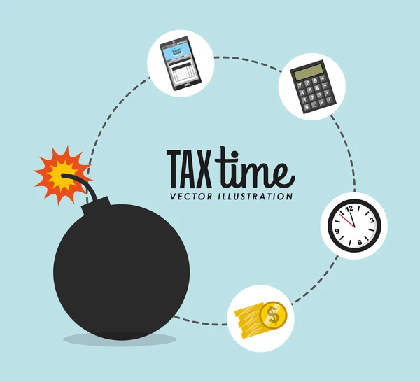 税の時間のデザイン — ストックベクタ