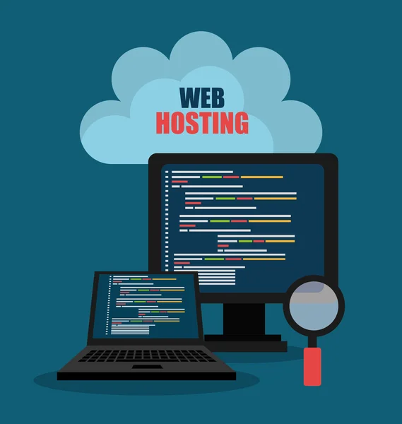 Web hosting e design —  Vetores de Stock