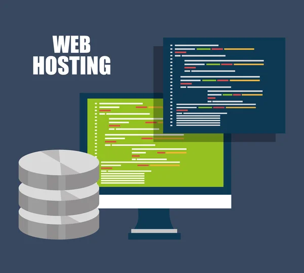 Web hosting ve tasarım — Stok Vektör