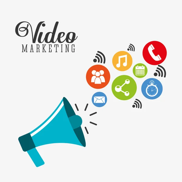 Video marketing design — Stock vektor