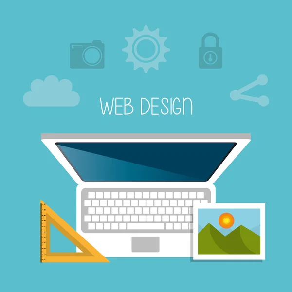 Web design e hospedagem —  Vetores de Stock