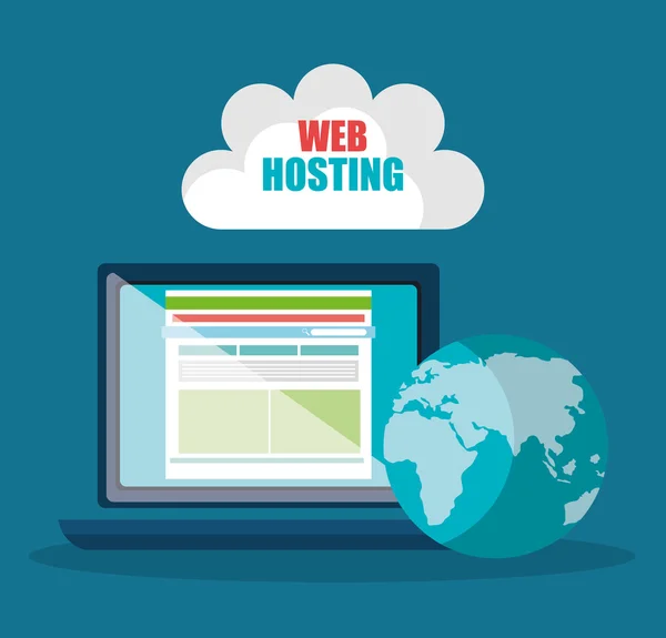 Progettazione e hosting di siti web — Vettoriale Stock